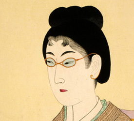 Wire Spectacles – Japanese Woodcut Print, 1897